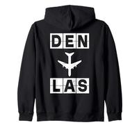 Code de l'aéroport Denver Las Vegas de l'itinéraire DEN vers Las Airplane Sweat à Capuche