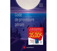 Code de procédure pénale 2025 - Jaquette Blue Lake
