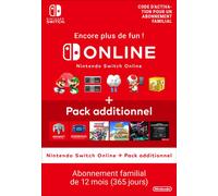 Code de téléchargement Nintendo Switch Online + Pack additionnel : 12 mois d’abonnement Familial