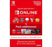 Abonnement Familial de 12 mois au service Nintendo Switch Online + Pack Additionnel | Code d'activation pour Nintendo Switch