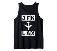 Code de Voyage pour itinéraire d'avion JFK à LAX New York Los Angeles Débardeur