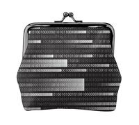 Code du Programmeur Black,Porte-Monnaie en Cuir PU, Petit Portefeuille, Pochette à Monnaie avec Fermoir Baiser