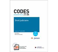 Code essentiel - Droit judiciaire 2024 - À jour au 1er juillet 2024 - Guy Block - Larcier Eds - broché - Etude