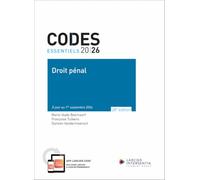 Code essentiel - Droit pénal 2026 - À jour au 1er septembre 2026
