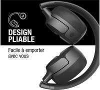 Code Fuse, Casque Bluetooth Sans Fil Supra-Aural, 30H D'Autonomie, Avec Microphone Et Assistant Vocal, Commandes De Volume Et Boutons De Lecture/Pause, Pliable (Storm Grey)
