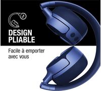 Code Fuse, Casque Bluetooth Sans Fil Supra-Aural, 30H D'Autonomie, Avec Microphone Et Assistant Vocal, Commandes De Volume Et Boutons De Lecture/Pause, Pliable (True Blue)