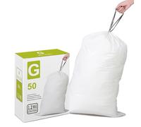 Code G Lot de 50 sacs poubelle en plastique robustes de 1,2 mm d'épaisseur avec cordon de serrage renforcé, compatibles avec les sacs poubelle simples Code G 30 litres, blancs, étanches et résistants