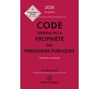 Code général de la propriété des personnes publiques 2026, annoté et commenté 16ème édition - François Brenet - Dalloz - relié - Etude