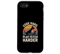 Code Hard Play Fetch Harder Programmer Dog Lover Coque pour iPhone SE (2020) / 7/8