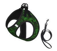Code Informatique décimal Vert du Programmeur,Harnais pour Animaux de Compagnie, Harnais réfléchissant réglable pour Chien,L