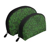 Code Informatique décimal Vert du Programmeur, Trousse de Maquillage Coquille Femme Petit Porte-Monnaie Trousse de Toilette Trousse à cosmétiques 2 pièces