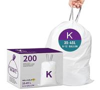 Code K Lot de 200 sacs poubelle robustes de 2,4 à 4,9 l avec cordon de serrage renforcé pour 3,4 à 55 litres | Reliable1st compatibles avec code K | Sacs poubelle résistants aux déchirures et aux
