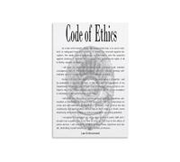 Code of Ethics and Moral Principles Poster, Inspirational Canvas Wall Art for Office Study Decor(Unframed,16x24inch(40x60cm))