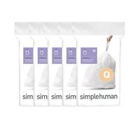 Code Q Custom Fit Drawstring Trash Bags in Dispenser Packs, 100 Count, 50-65 Liter / 13-17 Gallon, White