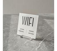 Code QR WiFi personnalisé pour les invités Plaque d'affichage wifi à domicile avec stand Pouleur de mot de passe wifi personnalisé pour Airbnb Business Beauty Store Salon Hairdretic (Type-A)