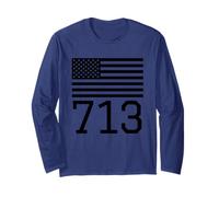 Code régional 713 Drapeau américain États-Unis Houston Texas TX Manche Longue