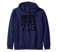 Code régional 713 Drapeau américain États-Unis Houston Texas TX Sweat à Capuche