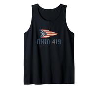 Code régional de l'Ohio 419 | Drapeau de l'État de Tolède - Vintage Grunge Débardeur