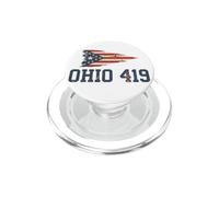 Code régional de l'Ohio 419 | Drapeau de l'État de Tolède - Vintage Grunge PopSockets PopGrip pour MagSafe