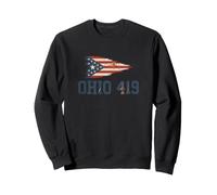 Code régional de l'Ohio 419 | Drapeau de l'État de Tolède - Vintage Grunge Sweatshirt
