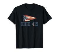 Code régional de l'Ohio 419 | Drapeau de l'État de Tolède - Vintage Grunge T-Shirt