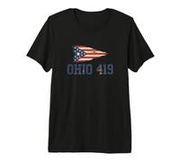 Code régional de l'Ohio 419 | Drapeau de l'État de Tolède - Vintage Grunge T-Shirt Haut de Gamme