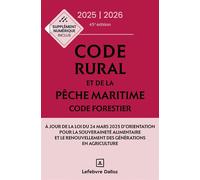 Code rural et de la pêche maritime - Code forestier 2025-2026, annoté et commenté 45ème édition - Isabelle Couturier - Dalloz - relié - Etude