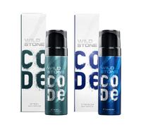 Code Steel & Titanium Lot de 2 parfums corporels sans gaz pour homme (120 ml chacun)