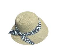 CODELLO Chapeau de soleil tendance avec foulard léopard, marron, taille unique