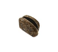 CODELLO Trousse de maquillage en fausse fourrure en polyester Motif lion, marron, Sans