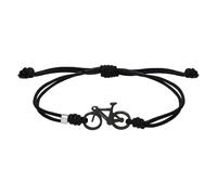 CODEONE Bracelet de vélo avec 2 nœuds en nylon noir, acier inoxydable argenté, doré ou noir, design artisanal, bracelet de vélo, étui cadeau, Mediano, Métal, Sans pierre