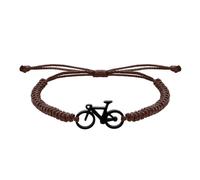 CODEONE | Bracelet de vélo en nylon tressé en marron, bleu, gris ou noir | Acier inoxydable argenté, doré ou noir | Design artisanal | Vélo de route | Coffret cadeau, Mediano, Métal, Sans pierre
