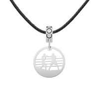 CODEONE Pendentif rond | acier inoxydable | Design artisanal sportif | Pendentif Boxe | Coffret cadeau, Mediano, Métal, Pas de gemme