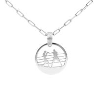 CODEONE Pendentif rond Acier inoxydable | Design sportif artisanal | Pendentif boxe | Coffret cadeau