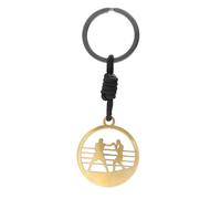 CODEONE Porte-clés de boxe avec nœud en nylon noir de 2 mm | Acier inoxydable | Design sportif artisanal | Kickboxing | Coffret cadeau