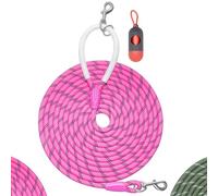 Codepets - Laisse de dressage en nylon robuste, poignée confortable en silicone, très réfléchissante, sans nœuds, pour chiens de taille moyenne et grande, pour l'extérieur, la marche - Rose - 3 m x