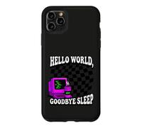 Coder Hello World Goodbye Sleep Computer Science Retro Coque pour iPhone 11 Pro Max