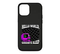 Coder Hello World Goodbye Sleep Computer Science Retro Coque pour iPhone 12/12 Pro