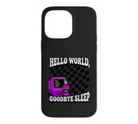 Coder Hello World Goodbye Sleep Computer Science Retro Coque pour iPhone 14 Pro Max