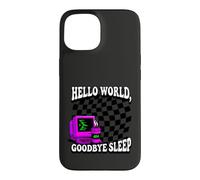 Coder Hello World Goodbye Sleep Computer Science Retro Coque pour iPhone 15