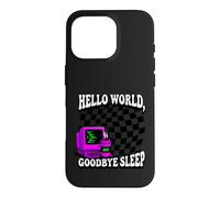 Coder Hello World Goodbye Sleep Computer Science Retro Coque pour iPhone 16 Pro