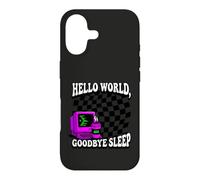 Coder Hello World Goodbye Sleep Computer Science Retro Coque pour iPhone 17