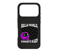 Coder Hello World Goodbye Sleep Computer Science Retro Coque pour iPhone 17 Pro