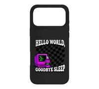 Coder Hello World Goodbye Sleep Computer Science Retro Coque pour iPhone 17 Pro Max
