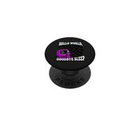 Coder Hello World Goodbye Sleep Computer Science Retro PopSockets PopGrip Adhésif