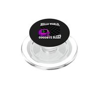 Coder Hello World Goodbye Sleep Computer Science Retro PopSockets PopGrip pour MagSafe