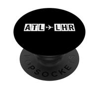 Codes aériens de l'itinéraire de vol ATL LHR Atlanta Londres PopSockets PopGrip Adhésif