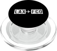 Codes aériens de l'itinéraire de vol LAX FCO Los Angeles Rome PopSockets PopGrip pour MagSafe