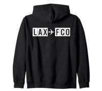 Codes aériens de l'itinéraire de vol LAX FCO Los Angeles Rome Sweat à Capuche