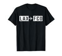 Codes aériens de l'itinéraire de vol LAX FCO Los Angeles Rome T-Shirt